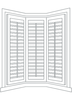 illustration of bay window shutters
