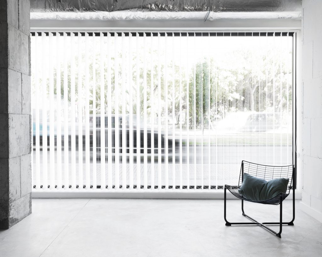 image of vertical blinds in a commercial space