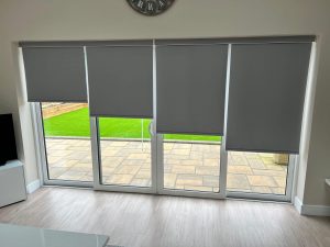 roller blinds fitted to patio doors