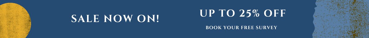 image of sale banner in blue gold and white